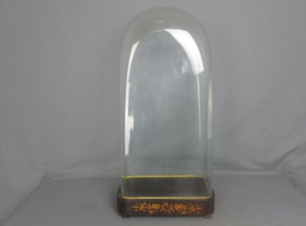 Antique Victorian Rectangular Square Hand Blown Glass Dome HTF 23.22" 11.02"