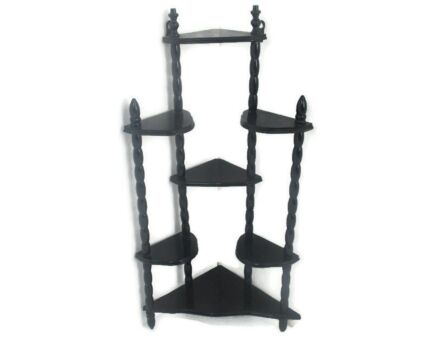 Corner Pedestal Display Side Table Plant Stand Italian Wood Vintage Etagère Display cabinet Rare