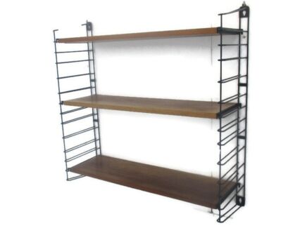Mid Century Modern Tomado Wall Shelving Unit Teak Dutch Design Adjustable Retro Book Shelve Marked