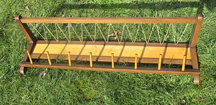 Vintage Beech Wood Mid Century Modern Industrial Coat Hat Rack 1950's Funky