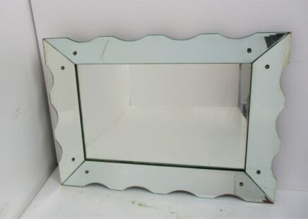 Large Art Deco Nouveau Wall Hanging Ornate Mirror Vanity Dresser Hallway Clear Glass Beautiful