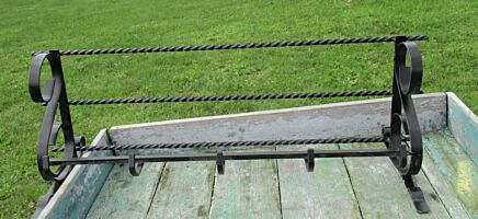 Vintage Wrought Iron Coat Hat Wall Rack Black Retro 5 hooks