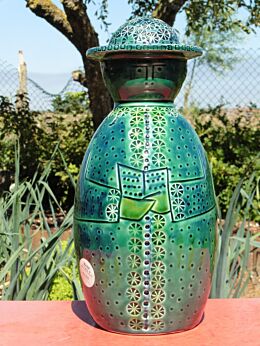 Rare Mid Century Italian Ceramic Rimini Blue Lamp Base Figure era Bitossi Raymor