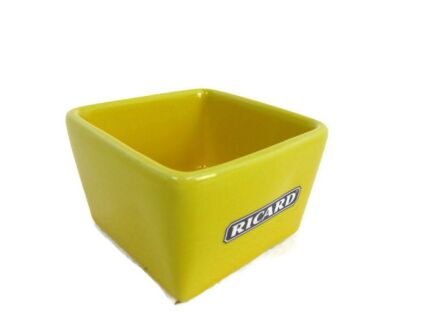 Yellow Ricard apero Dish Ceramic France French Authentic Apero Pastis Collector