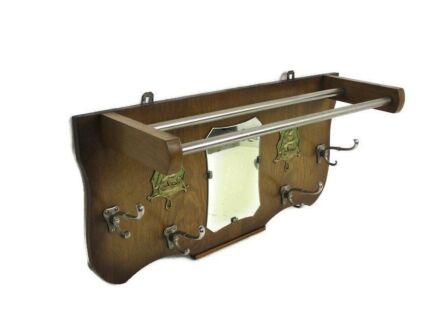 Vintage Brass Railroad Luggage Hat Coat Rack Mid century Modern Industrial Urban Boats retro
