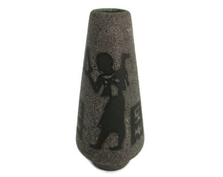 Art Deco Revival Vase Guerin Style Egyptian Figures Stoneware 11.81"