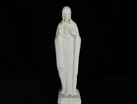 Statue Jesus Christ Savior Holy Sacred Heart Vintage Plaster 12.2"