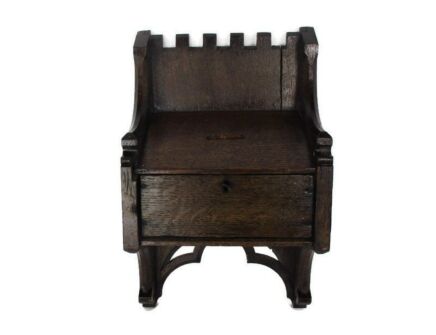 Antique Wooden Small Alms Collection Gift Mite Poor Box Church Neo Gothic