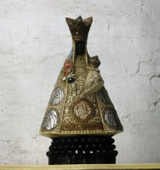 Large Black Madonna De Hal Halle Virgin Mary Holy Mother Plaster HTF 14.17"