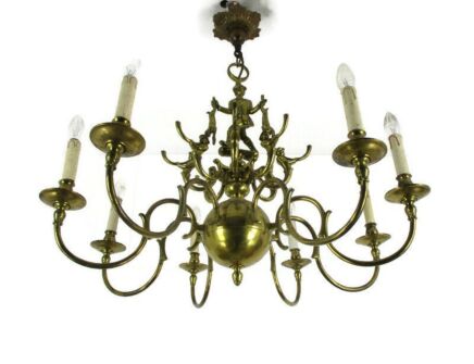 Hunting group Hunter Rabbits Splendid Bronze Chandelier 8 lights Arms Exquisite