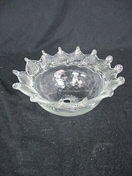 Venetian Murano Chandelier Part Clear Bobèche Shade Art Glass Reclaimed
