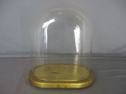 Antique Victorian Oval Hand Blown Glass Globe Dome Doll Clock 11.81" H 10.23"W