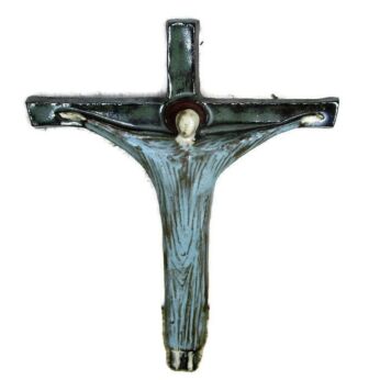 Retro Wall Hanging Crucifix Ceramic Mid Century Modernist Marked Amphora HTF