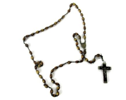 French  Antique  Rosary  Paternoster Wooden Prayer Beads
