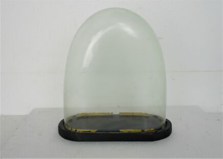 Antique Victorian Oval Hand Blown Glass Globe Dome Doll Clock 12.59" H 11.10"W