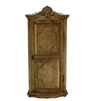 Large Hand Carved Sandblasted Oak Kitchen Apothecary Wall Cabinet Country Style
