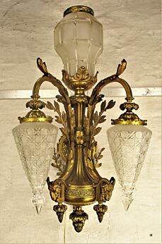 French Antique Impressive Wall Sconce Mythology Goats Crystal baccarat Sconces