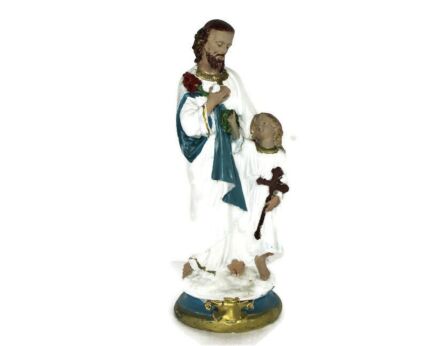 Statue Saint Joseph Protector of Homes Infant Jesus Statue Chapel Art deco 17.32"