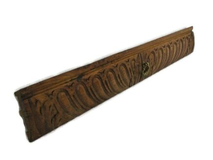 Large Beautiful Hand Carved Wood Pediment Ornate Over door Architectural reclaimed Salvage Oak