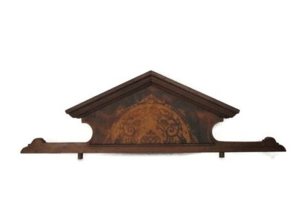 Hand Carved Wood Reclaimed Pediment Over Door Architectural Inlay Antique