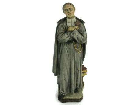 Statue Saint Louis Marie de Montfort Grignion French Stoneware HTF Collector