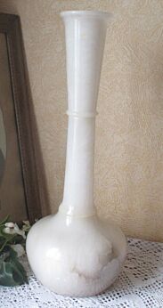 Vintage Alabaster White Large Vase Spain Alabastros de Sarreal