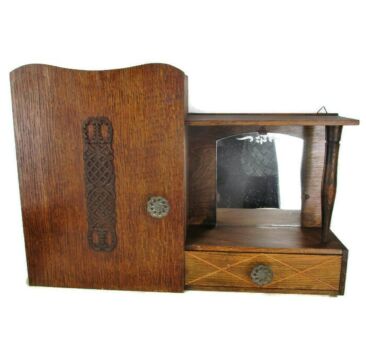 Double Wooden Apothecary Bathroom Medicine Wall Kitchen Cabinet Art Deco Ornate