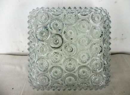 Square Glass Flush mount Sconce Lamp Lampada Era Helena Tynell Flower Motif