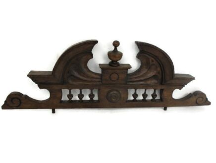 Hand Carved Wood Pediment Ornate Over door Architectural Reclaimed Antique Gorgeous