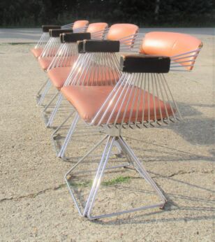 Iconic Design Swivel Dining Chairs Rudi Verelst Novalux Delta Belgium Space Age
