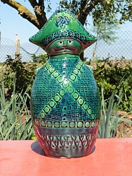 Rare Mid Century Italian Ceramic Rimini Blue Lamp Base Soldier Figure era Bitossi Raymor