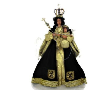 Hand Made Wax Madonna Virgin Mary Our Lady of Flanders Figurine Doll Made by Nuns