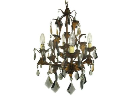 Banci Firenze Chandelier Prisms 4 Lights Hollywood regency Italy Gorgeous