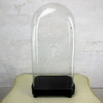 L Antique Victorian Rectangular Square Hand Blown Glass Globe Dome HTF 20.47"