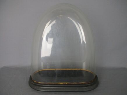 Antique Victorian Oval Hand Blown Glass Globe Dome Doll Clock 16.14" H 14.96"!!