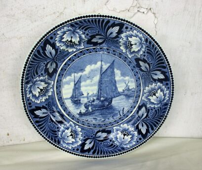 Societe Ceramique Maestricht Holland Plate nautical Sailing boats Decorative