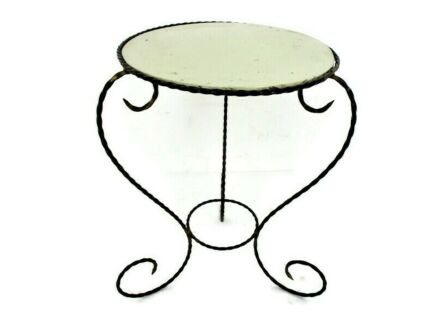 Vintage Small Side Coffee Table Plant Bonsai Flower stand Wrought Iron