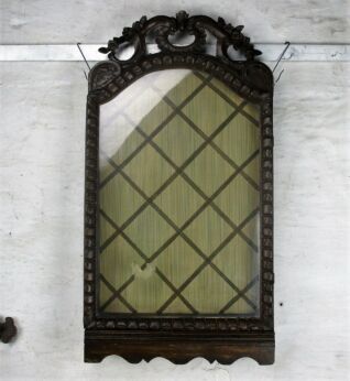 Antique 19th Century French Display Relic Hand Carved Wood Cabinet Wall HTF