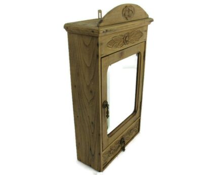 Kitchen Medicine Apothecary Bathroom Cabinet Beveled Glass Carve Wood Barn