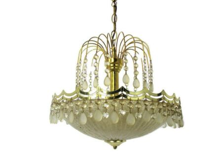 Wedding Chandelier Teardrop Beaded 6 Lights Prisms Glass Shade Gorgeous Romantic