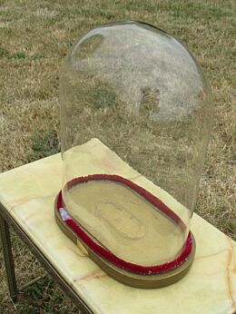 Antique Victorian Oval Hand Blown Glass Dome Globe Mantel Clock Steampunk 13.62"