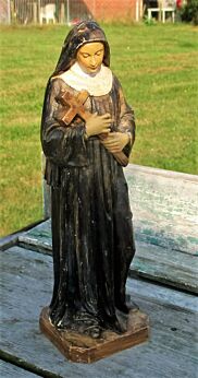 Vintage Statuette Figurine St Rita of Cascia Resin Patroness Impossible Causes