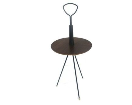 Pedestal Plant Stand Side Occasional Table  Vintage Wood Modernist Tripod Very Rare WOW