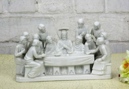 Last Supper Bisque Porcelain White Statue Figurine