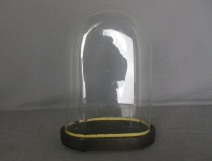 Antique Victorian Oval Hand Blown Glass Globe Dome Doll Clock 11.02" H 7.87"W