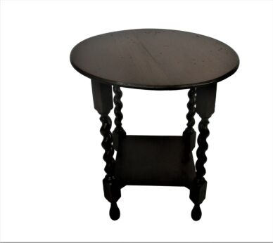 Barley Twist Rush Wooden Side Wine Table Pedestal Plant Stand Two Tier Georgian Beautiful