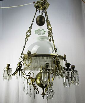 Impressive Antique 10 LightsCastle Chandelier Gothic Brass Dragons Gryphons 1800