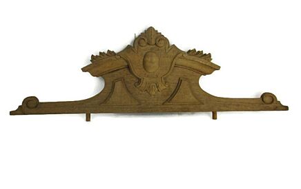 Carved Wooden Pediment Medallion Over door Architectural Antique Sand Blasted