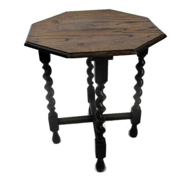 Small Barley Twist Wooden Side Display Table Pedestal Plant Stand 18.89"