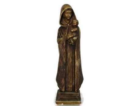 Statue Virgin Mary Madonna Infant Child Plaster Marked Arnova Art Deco Style 1998